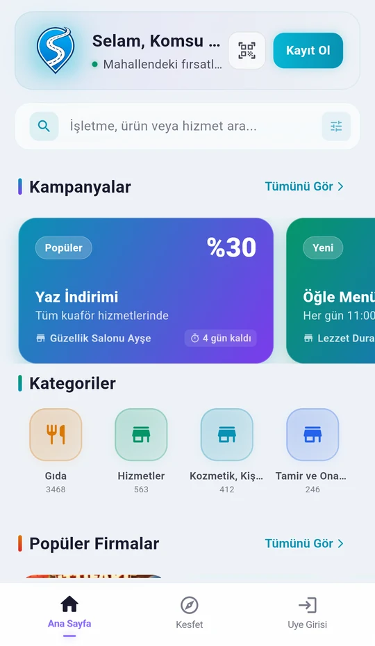SemtteBul mobil uygulama — Ana Sayfa